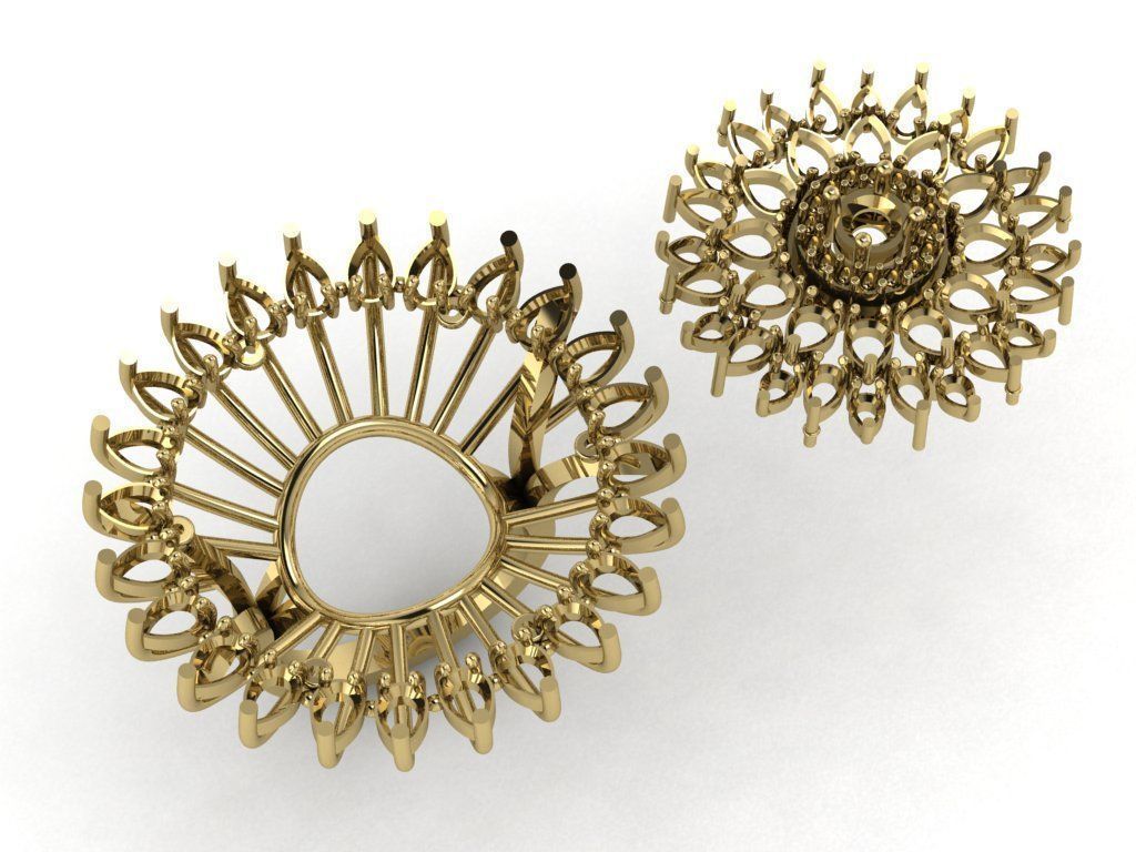 CLUSTER ring 3D print model_33