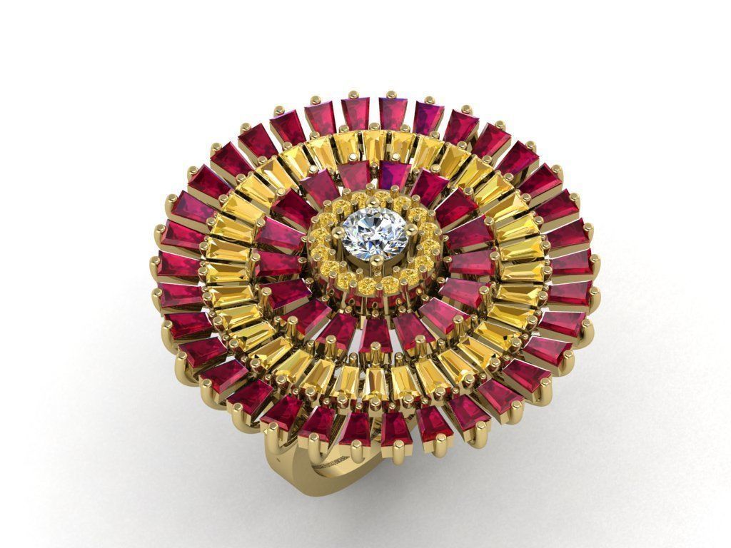 CLUSTER ring 3D print model_37