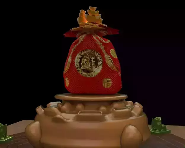 Chinese money bag  with yuan bao