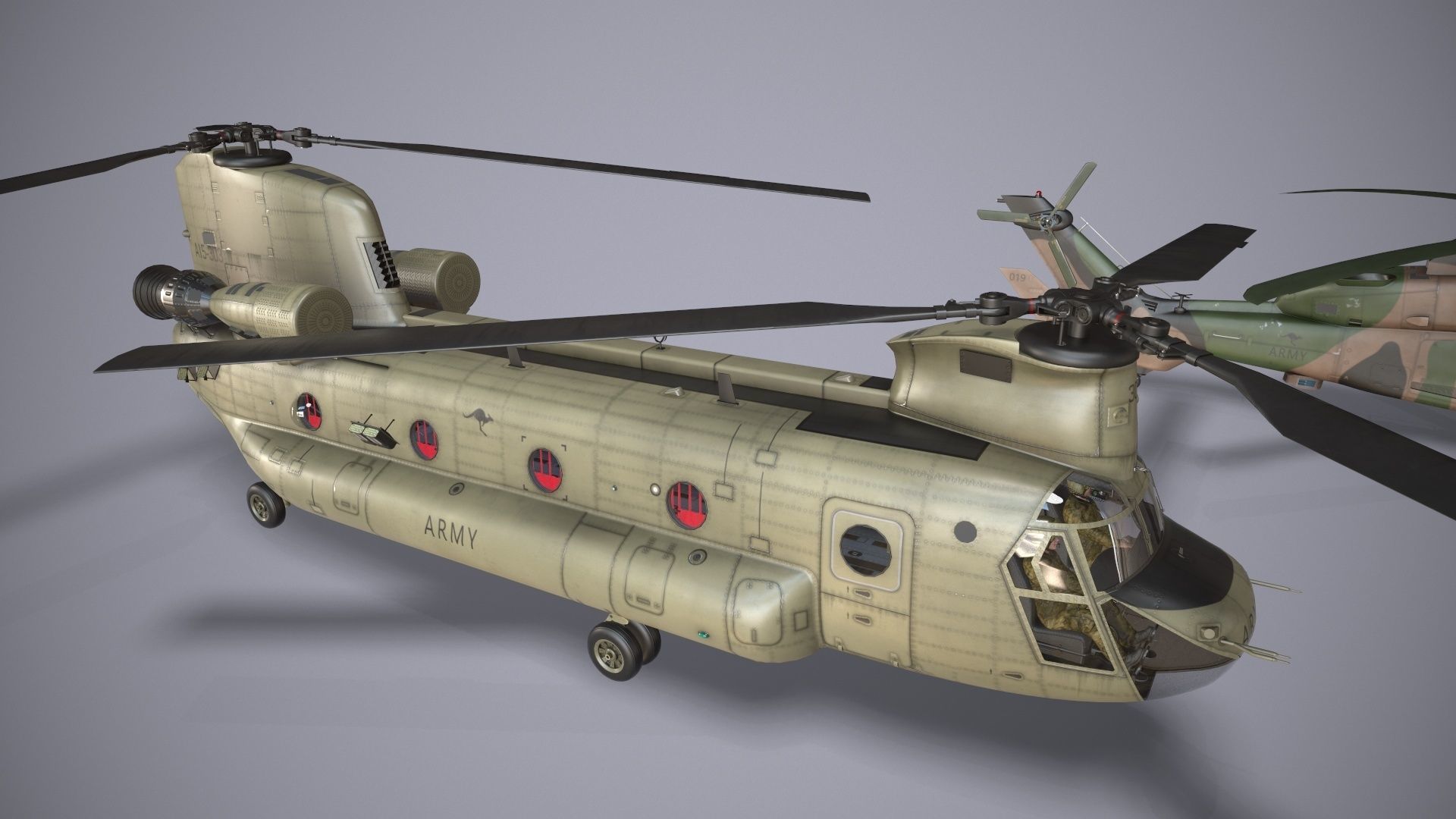 Australian Army Helicopters Collection Low-poly 3D model_6