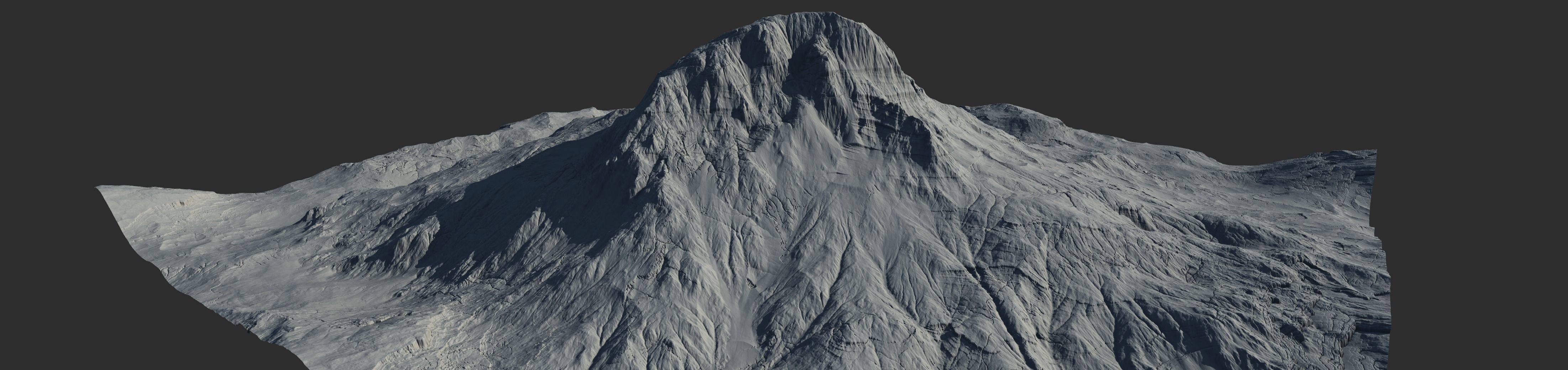 16k Seamless Craters Mountain Surface 4 Variations Low-poly 3D model_31