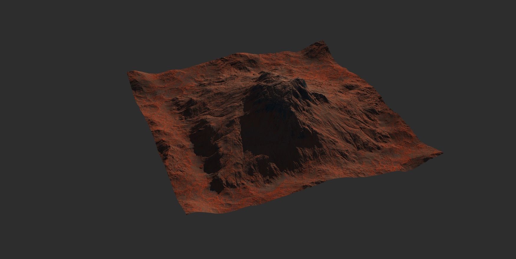 16k Seamless Craters Mountain Surface 4 Variations Low-poly 3D model_11