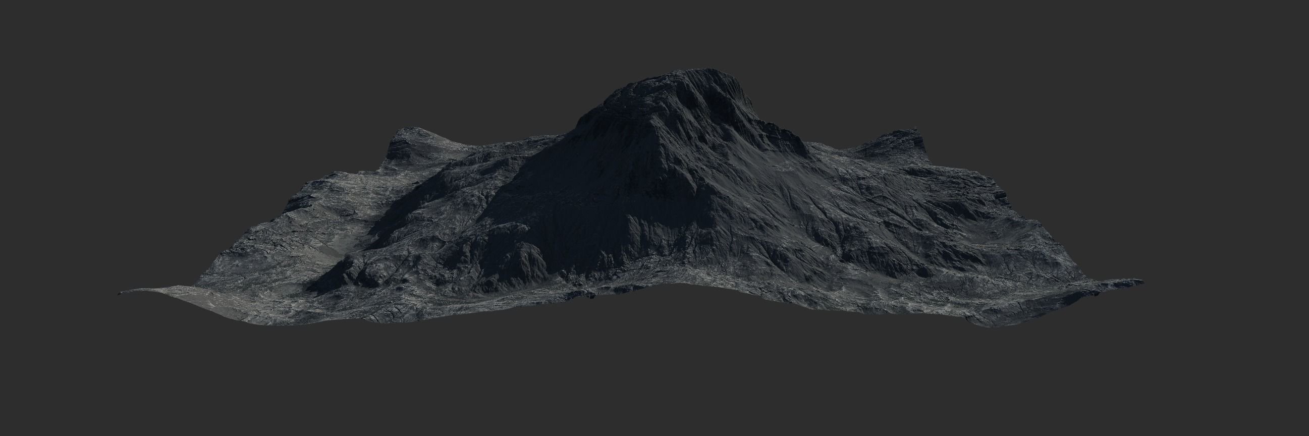 16k Seamless Craters Mountain Surface 4 Variations Low-poly 3D model_21