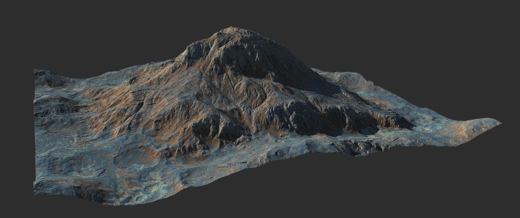 16k Seamless Craters Mountain Surface 4 Variations Low-poly 3D model_22