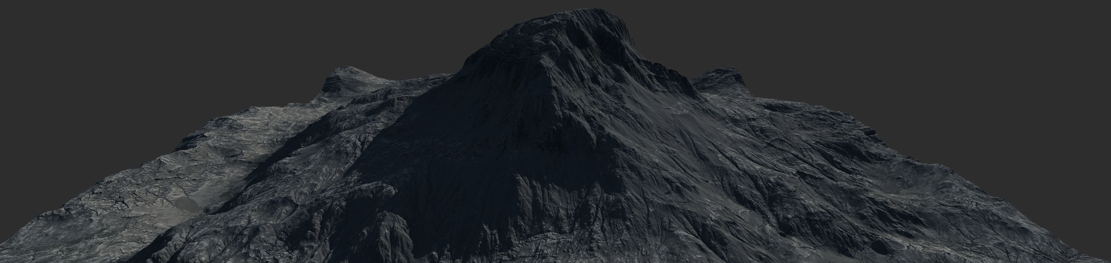 16k Seamless Craters Mountain Surface 4 Variations Low-poly 3D model_25