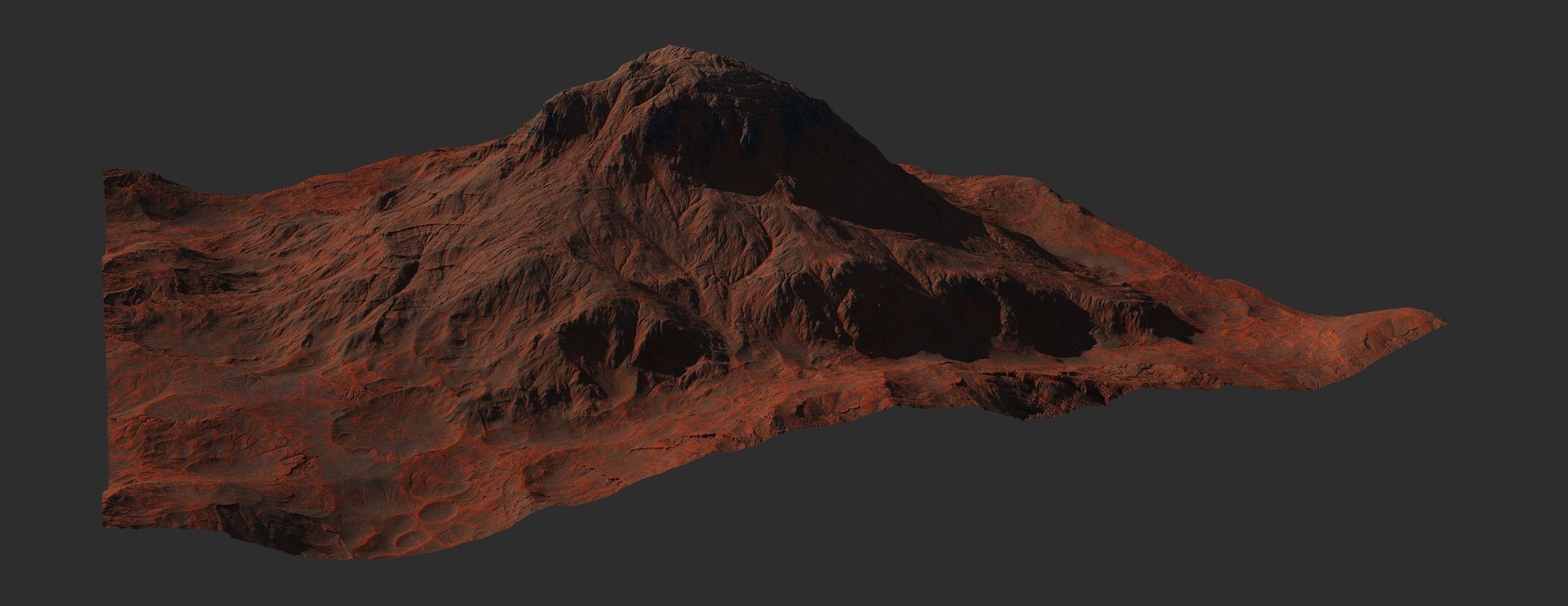 16k Seamless Craters Mountain Surface 4 Variations Low-poly 3D model_18