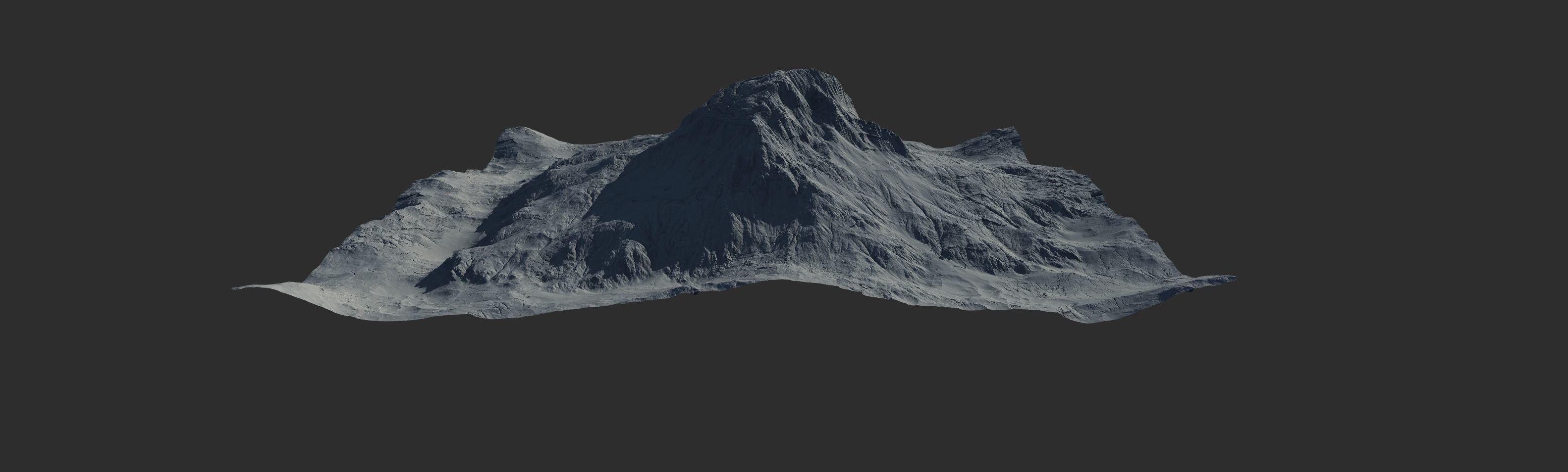 16k Seamless Craters Mountain Surface 4 Variations Low-poly 3D model_20