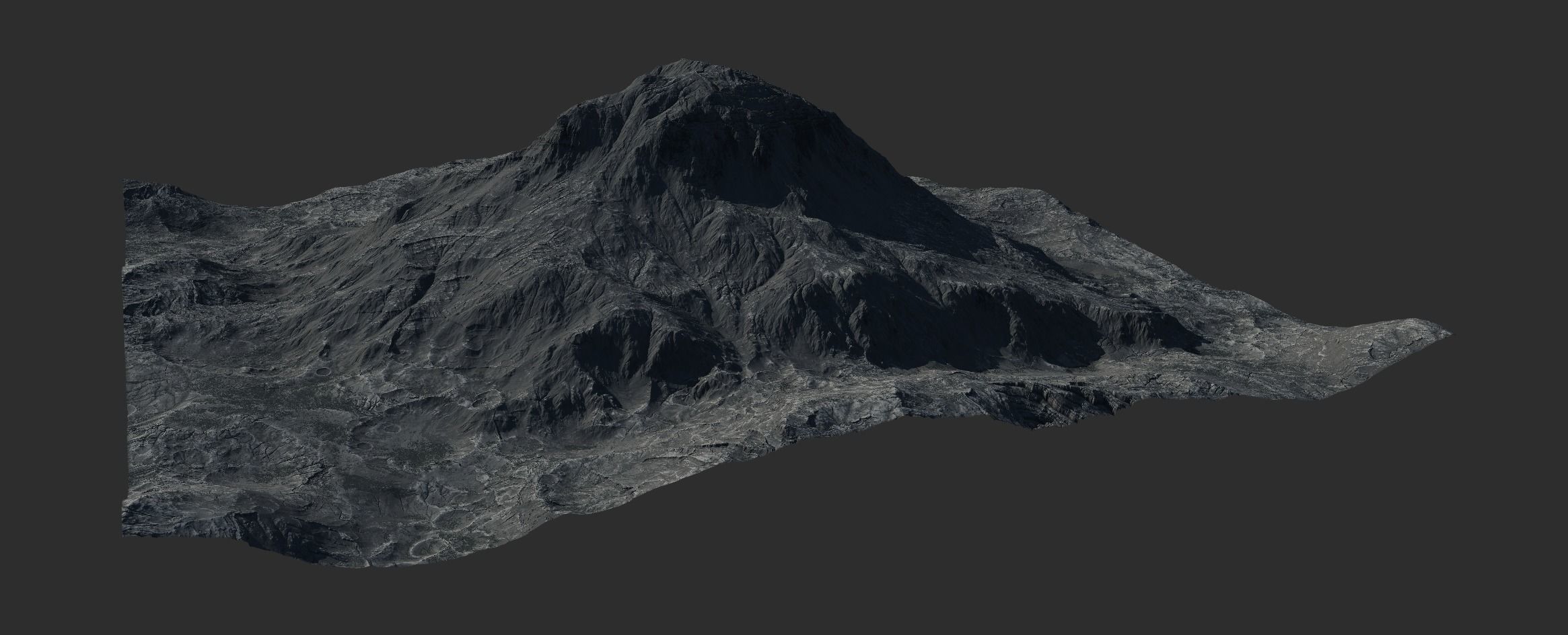 16k Seamless Craters Mountain Surface 4 Variations Low-poly 3D model_16