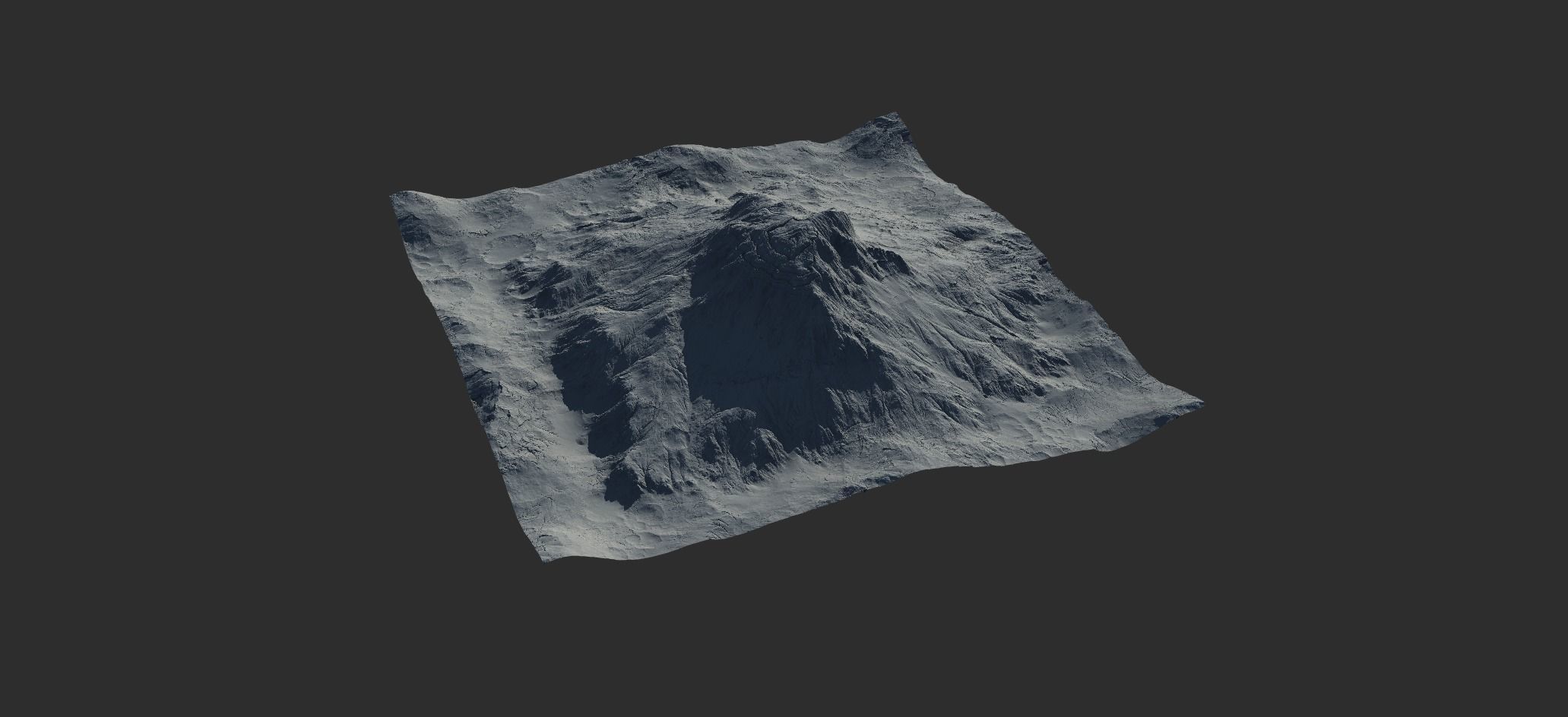 16k Seamless Craters Mountain Surface 4 Variations Low-poly 3D model_8