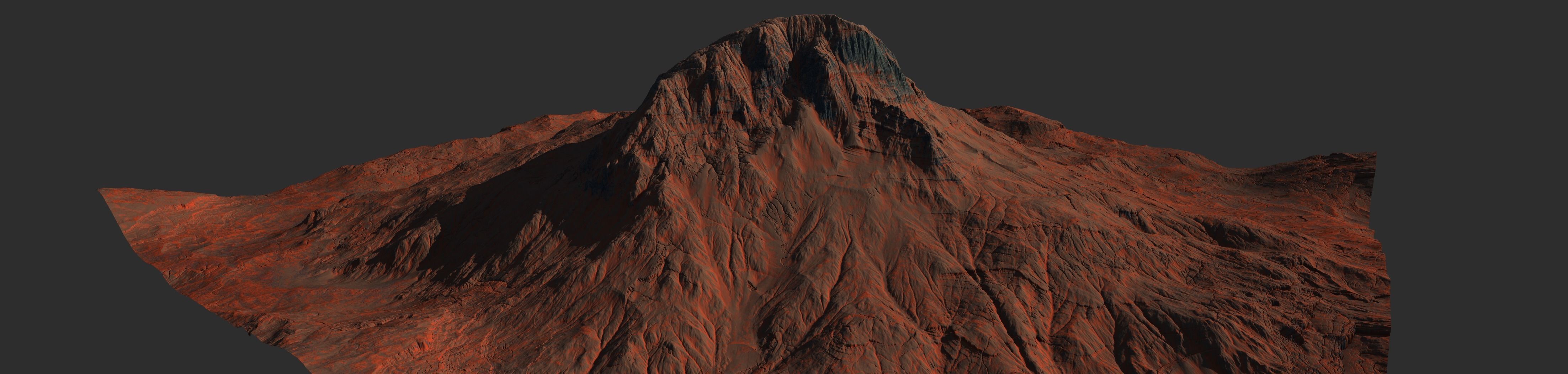 16k Seamless Craters Mountain Surface 4 Variations Low-poly 3D model_28