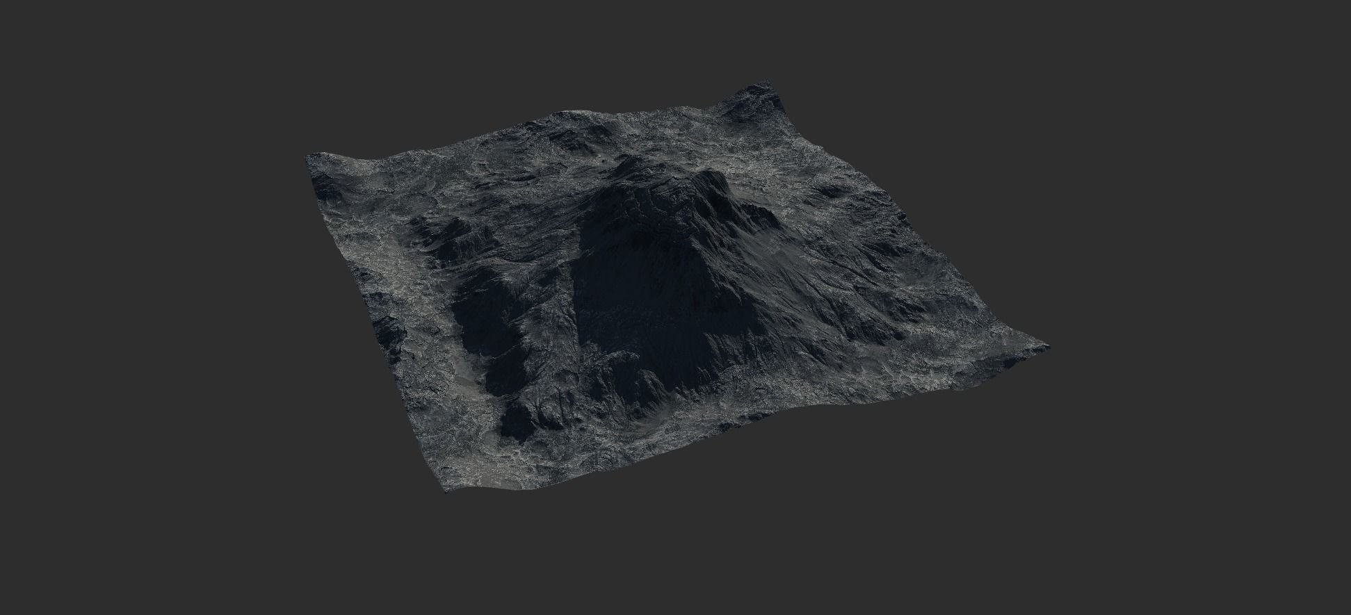 16k Seamless Craters Mountain Surface 4 Variations Low-poly 3D model_10