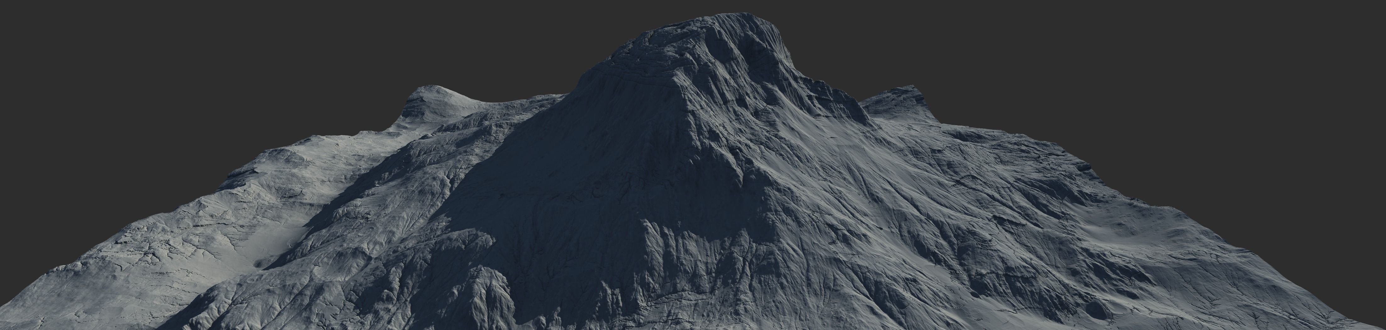 16k Seamless Craters Mountain Surface 4 Variations Low-poly 3D model_24