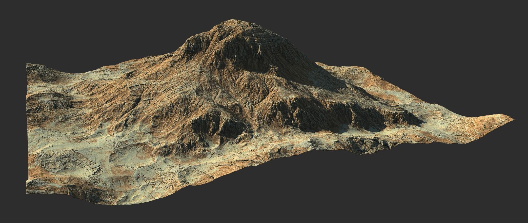 16k Seamless Craters Mountain Surface 4 Variations Low-poly 3D model_23