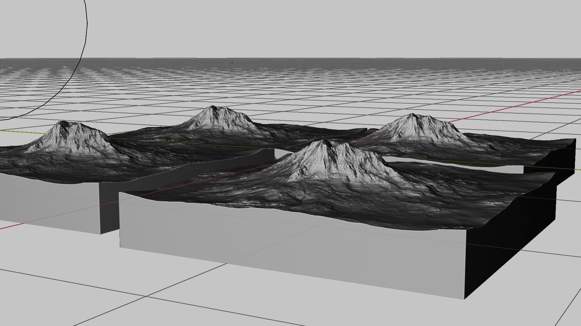 16k Seamless Craters Mountain Surface 4 Variations Low-poly 3D model_35