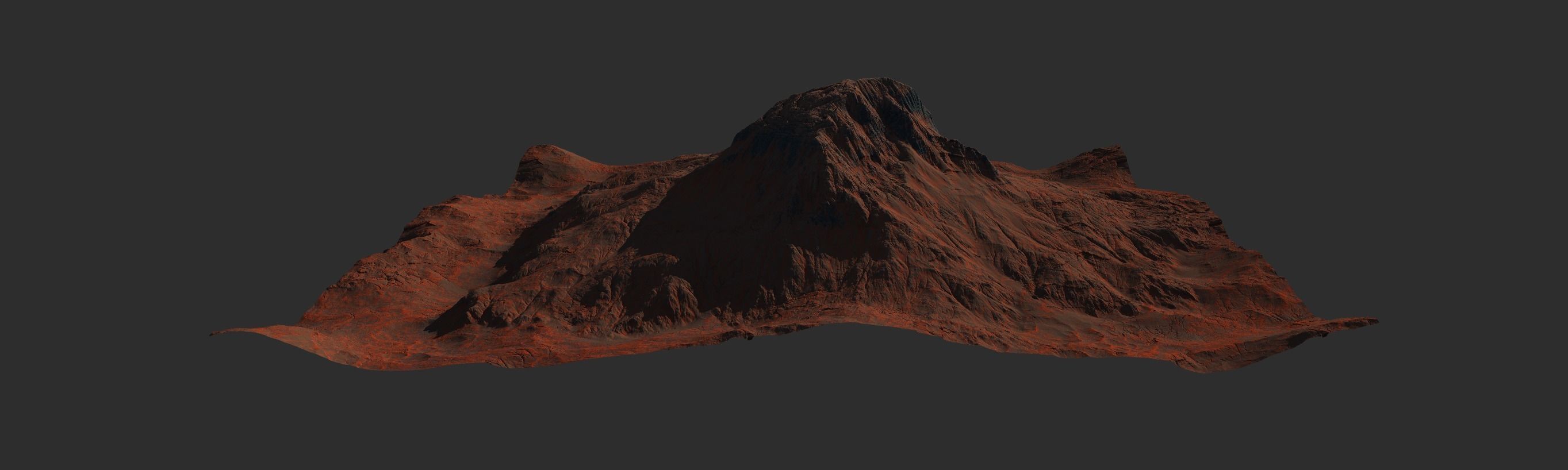 16k Seamless Craters Mountain Surface 4 Variations Low-poly 3D model_19