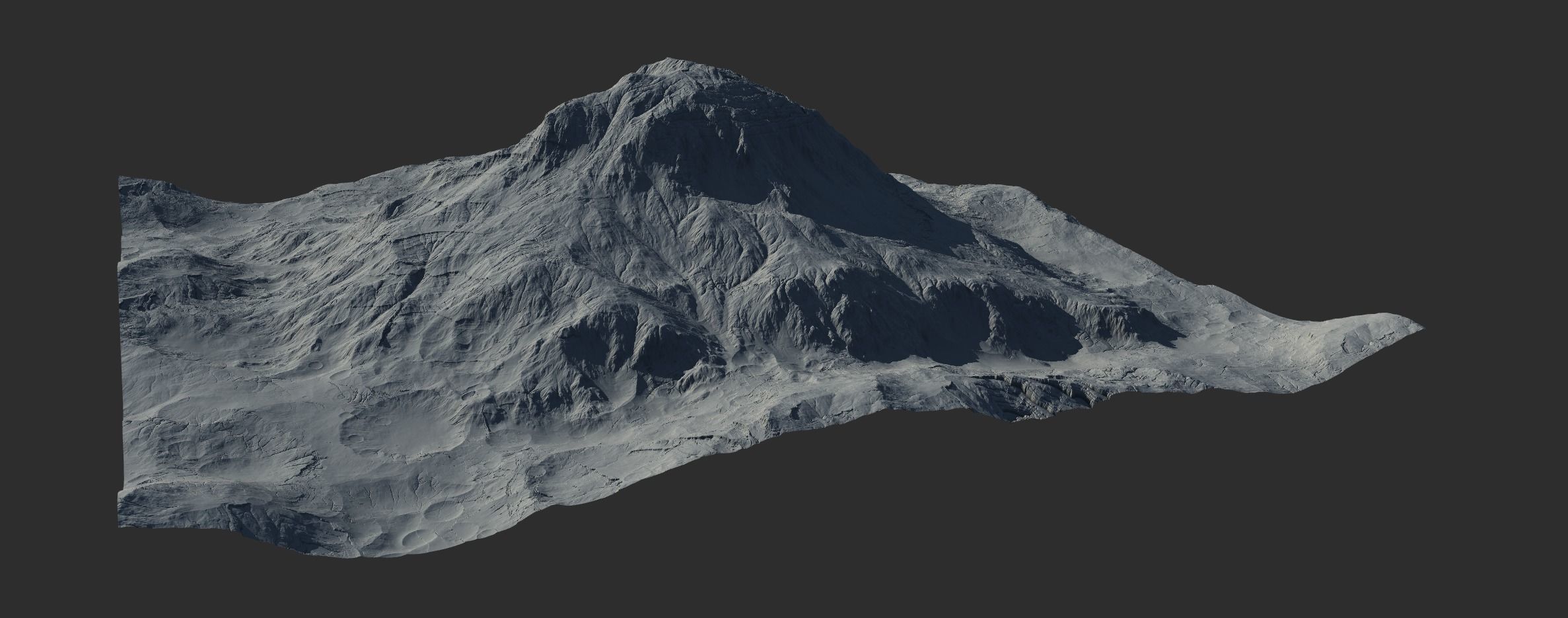 16k Seamless Craters Mountain Surface 4 Variations Low-poly 3D model_15