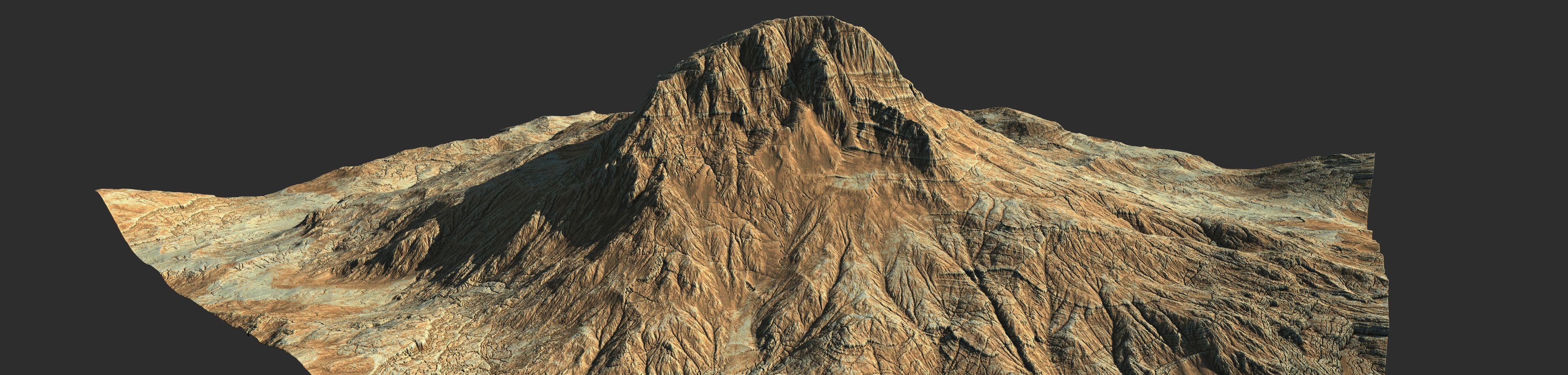 16k Seamless Craters Mountain Surface 4 Variations Low-poly 3D model_33