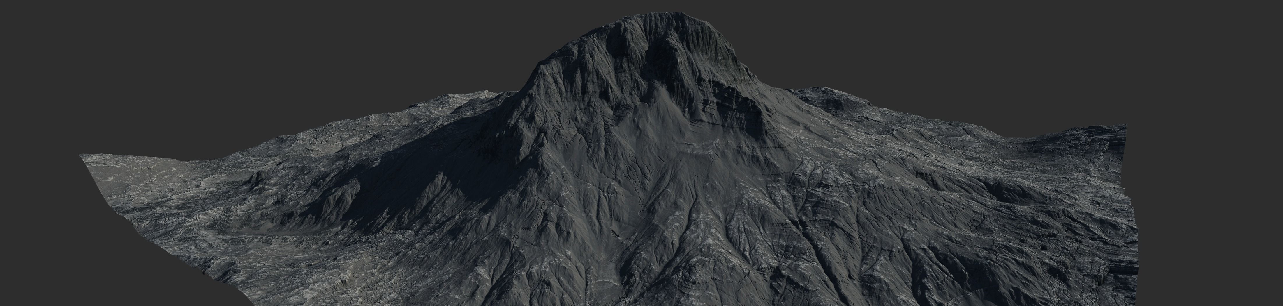16k Seamless Craters Mountain Surface 4 Variations Low-poly 3D model_30