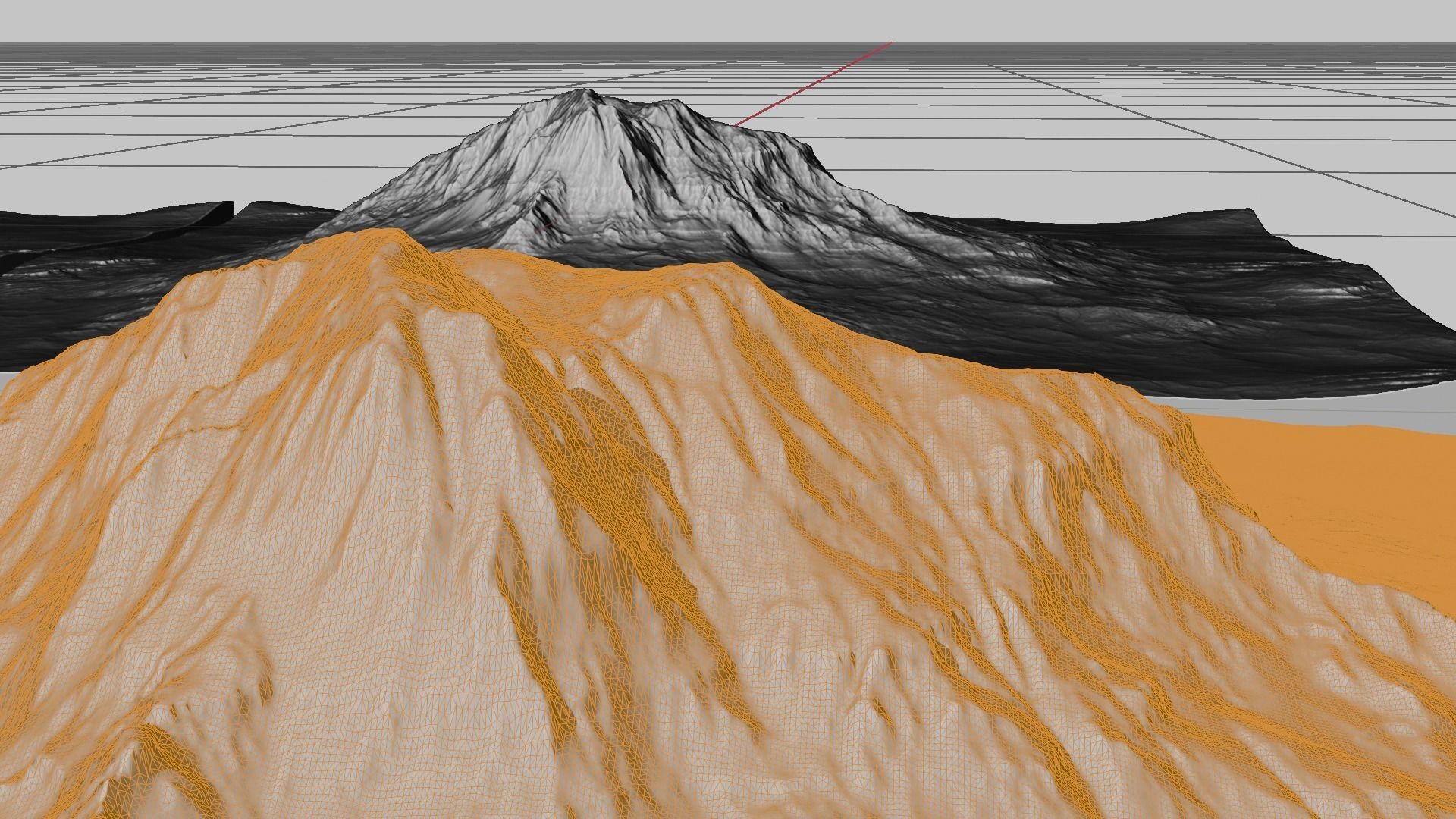 16k Seamless Craters Mountain Surface 4 Variations Low-poly 3D model_36