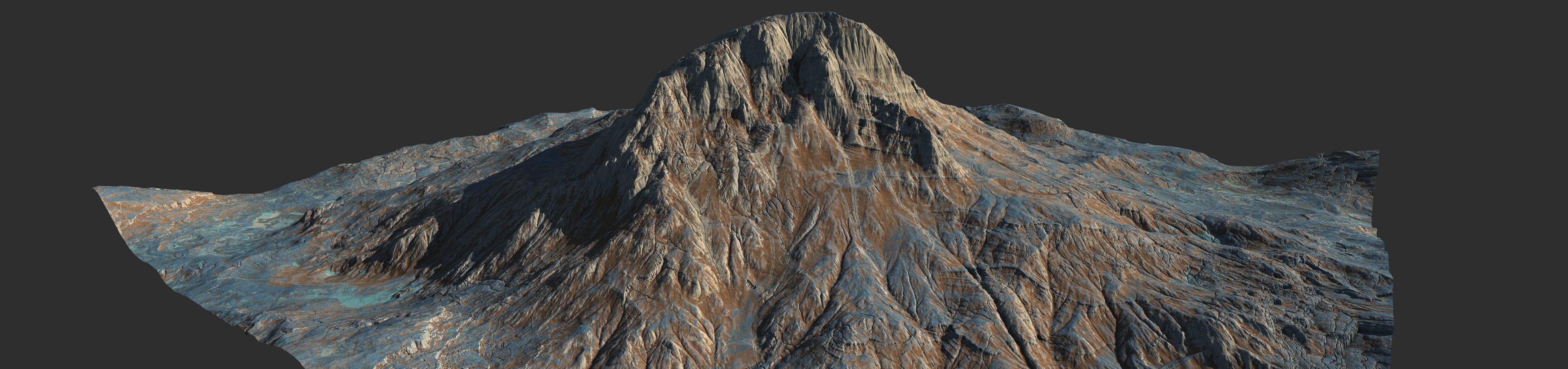 16k Seamless Craters Mountain Surface 4 Variations Low-poly 3D model_29