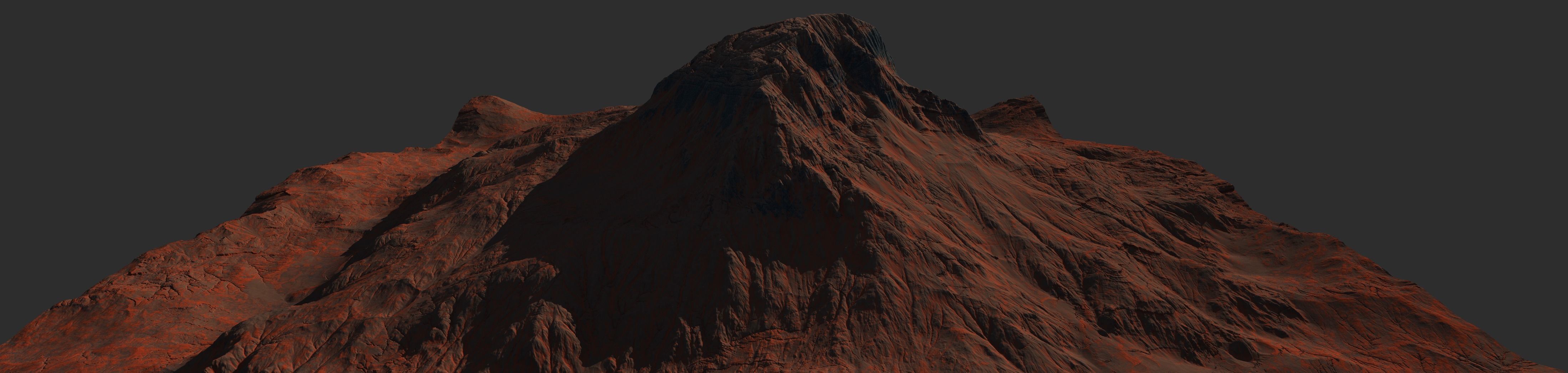 16k Seamless Craters Mountain Surface 4 Variations Low-poly 3D model_26