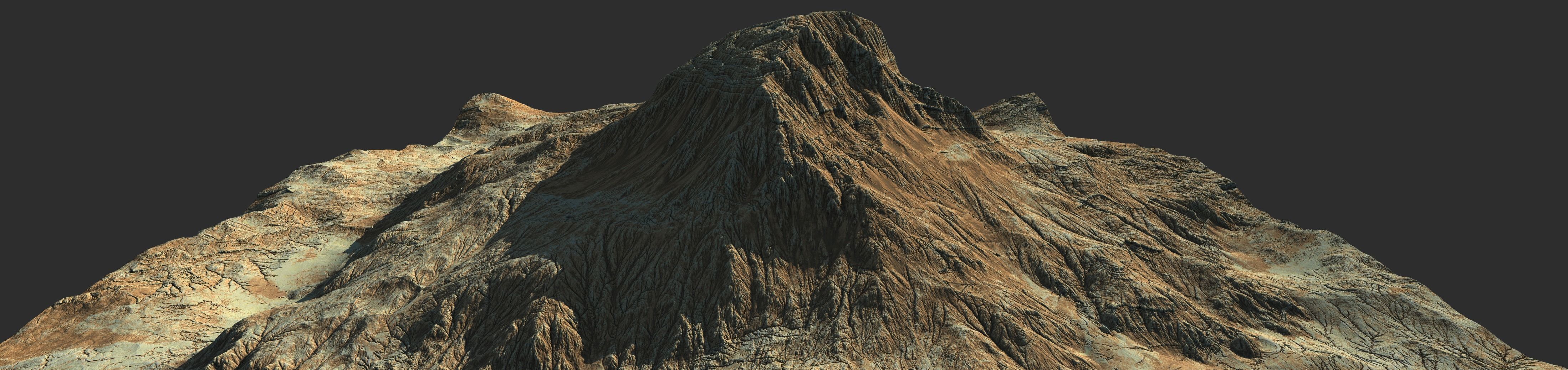 16k Seamless Craters Mountain Surface 4 Variations Low-poly 3D model_32