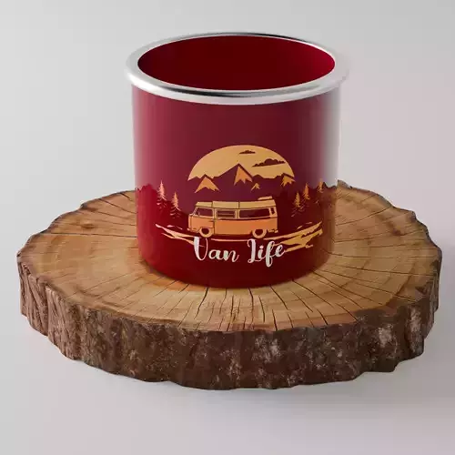 Metal enamel mug 3D model