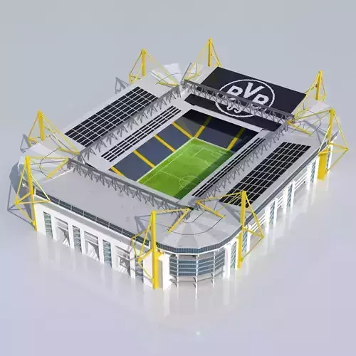 BVB Stadion Dortmund Signal Iduna Park Euro 2024 Low-poly 3D model