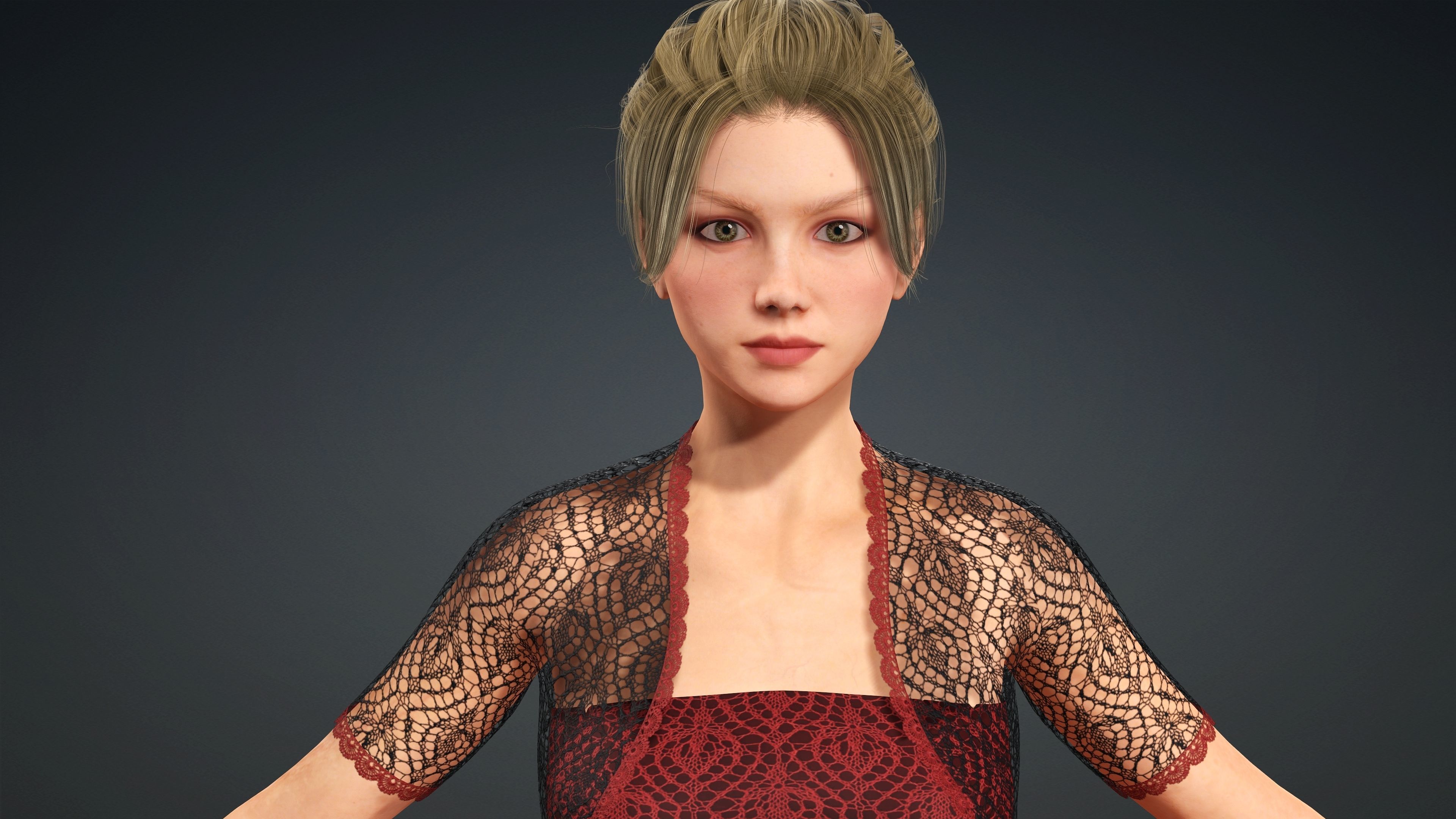 Sexy Character - Fully Rigged 3D model Low-poly 3D model_3