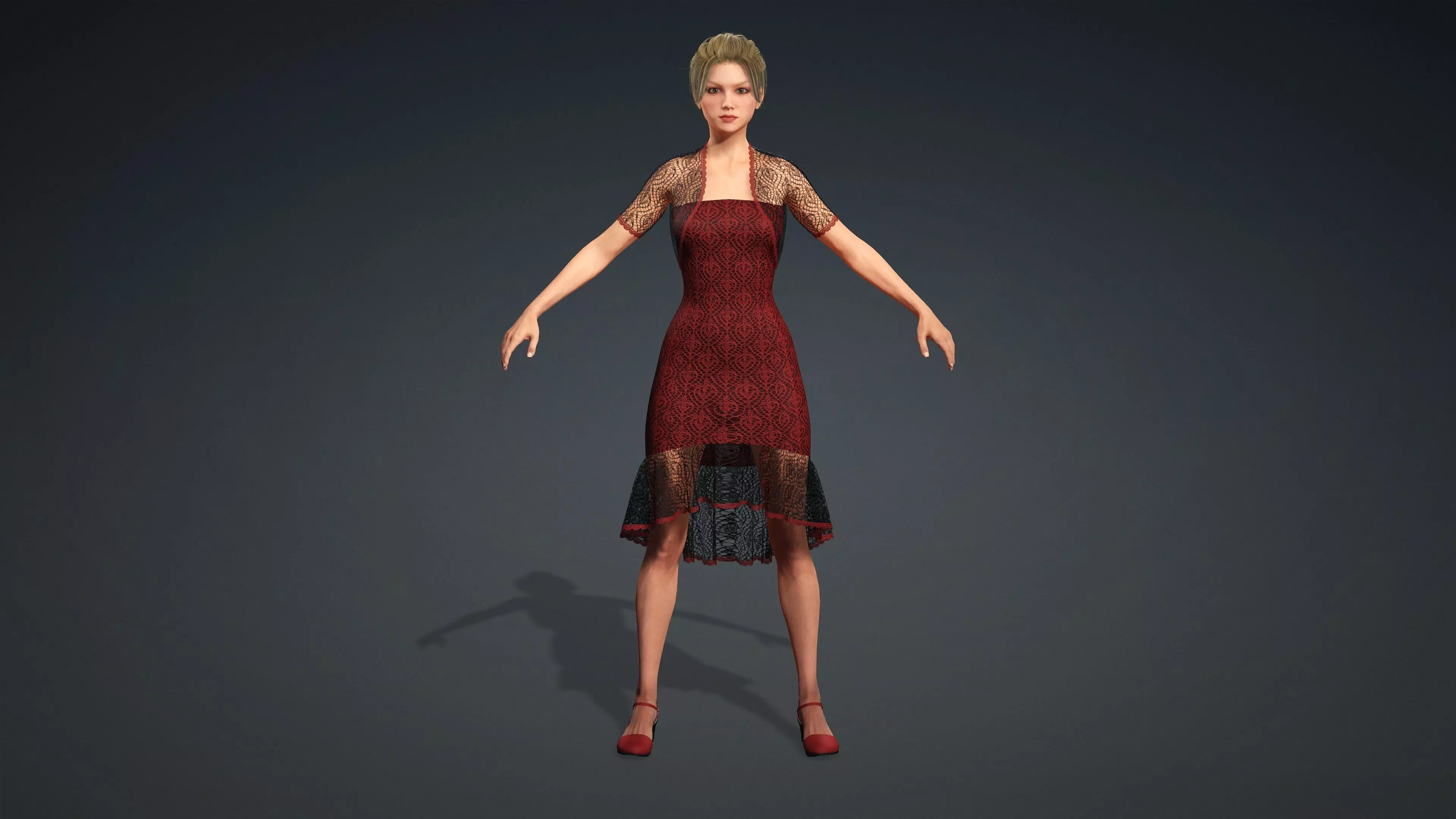 Sexy Character - Fully Rigged 3D model Low-poly 3D model_0