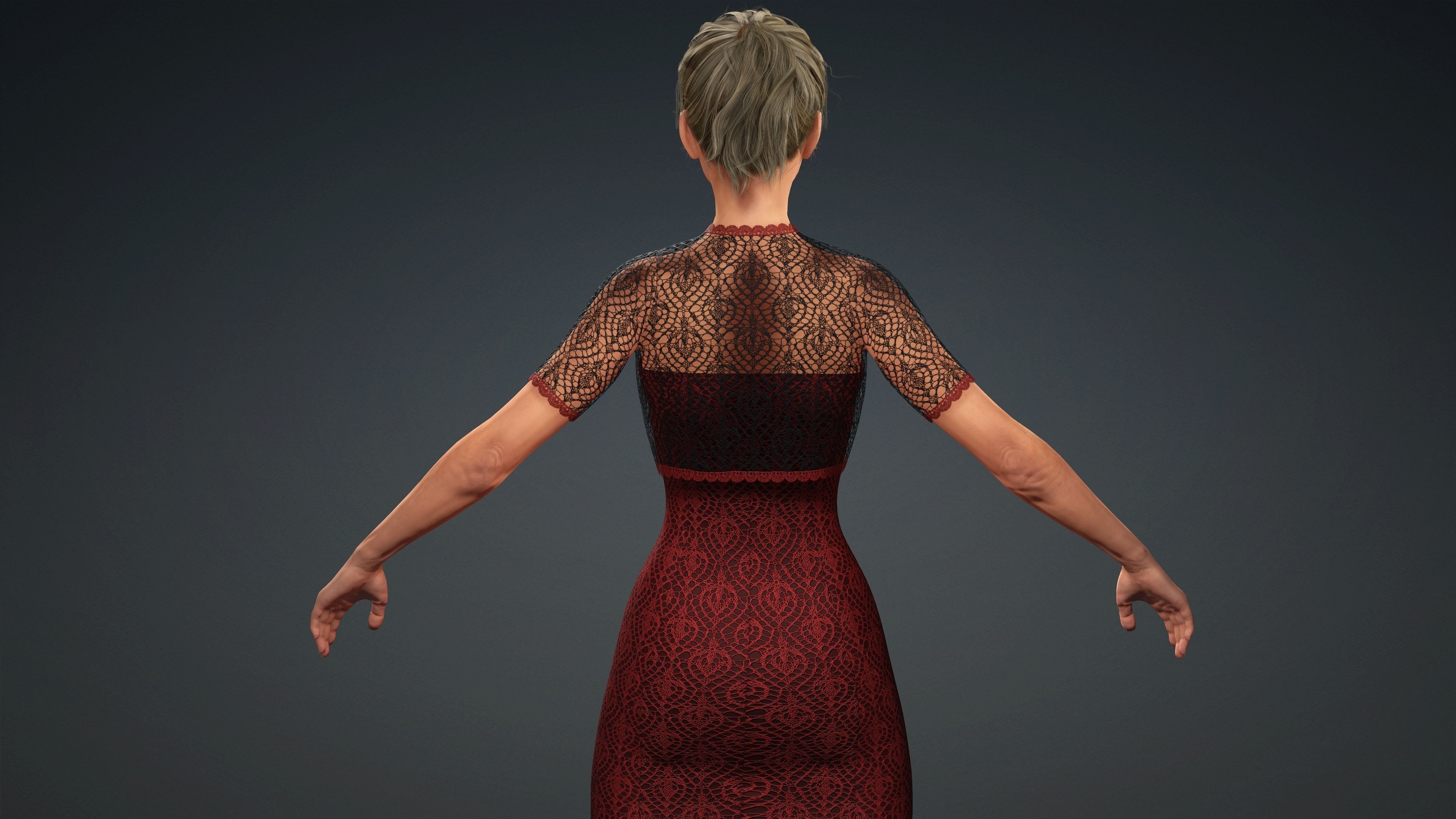 Sexy Character - Fully Rigged 3D model Low-poly 3D model_6