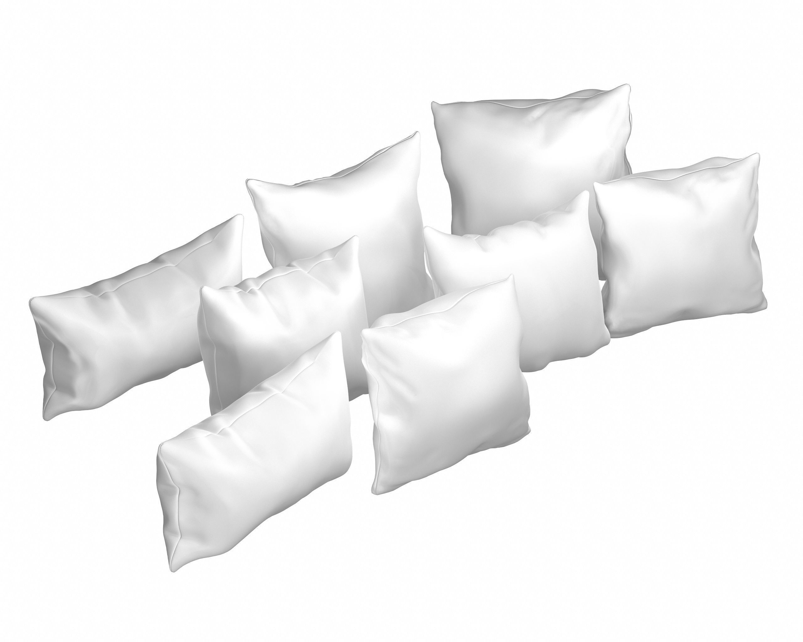Neutral Linen Pillow Collection 3D model_23