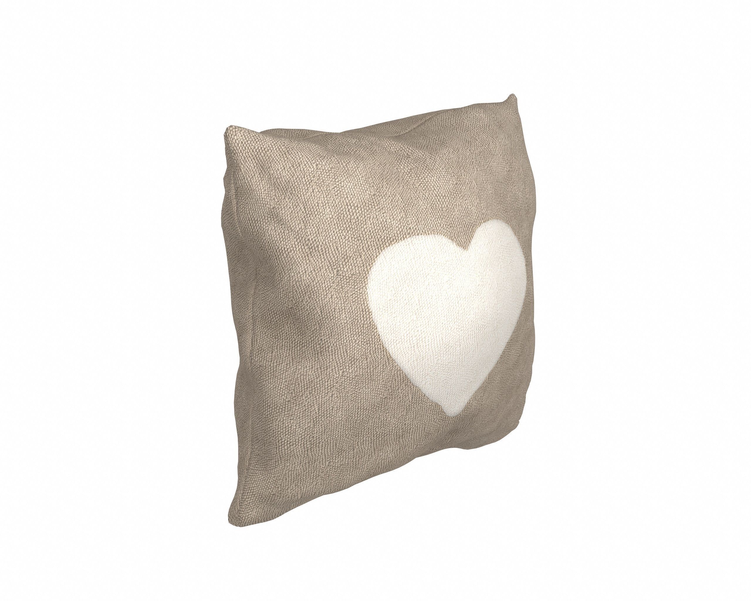 Neutral Linen Pillow Collection 3D model_7