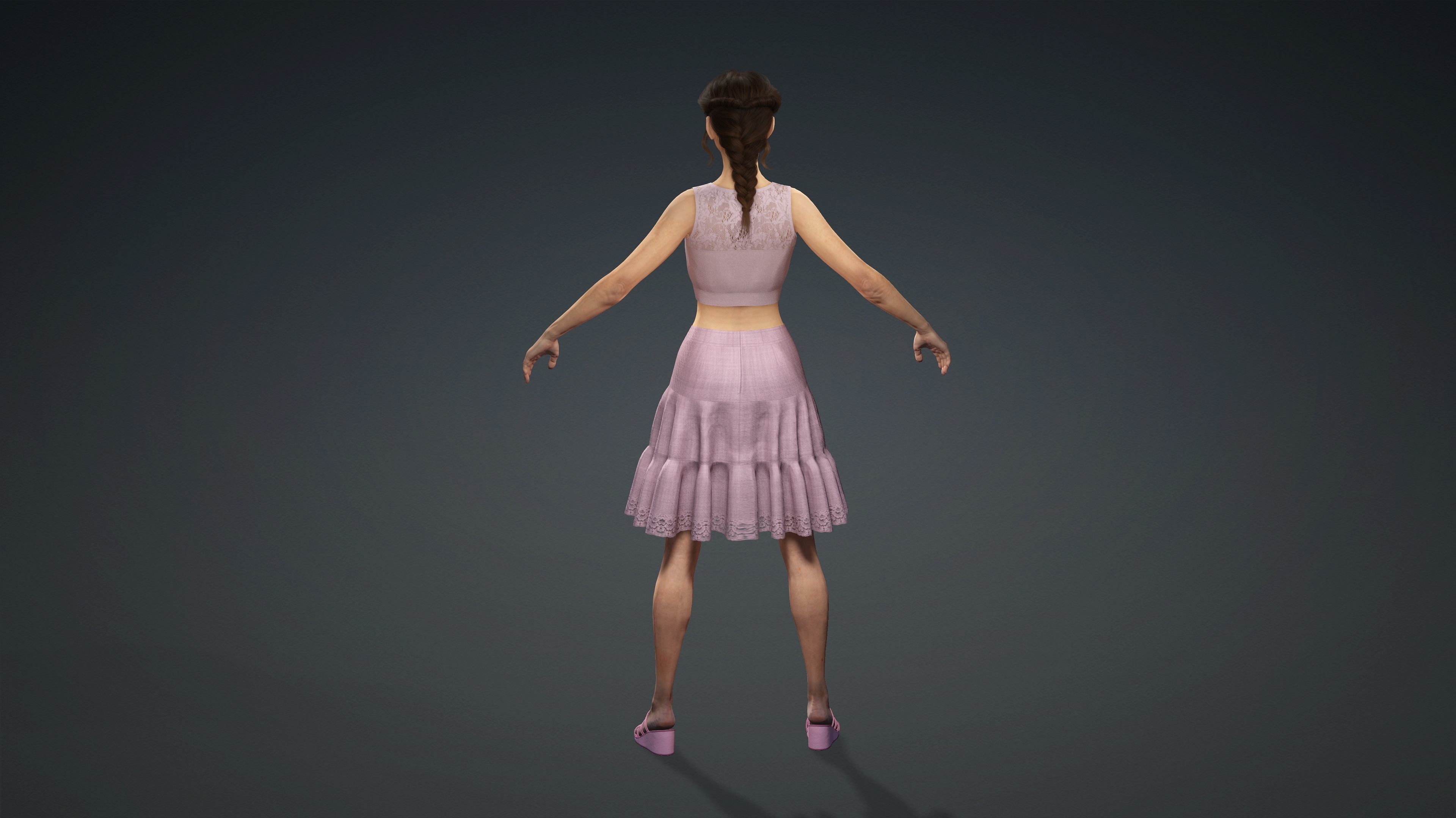 Sexy Character - Fully Rigged 3D model Low-poly 3D model_6