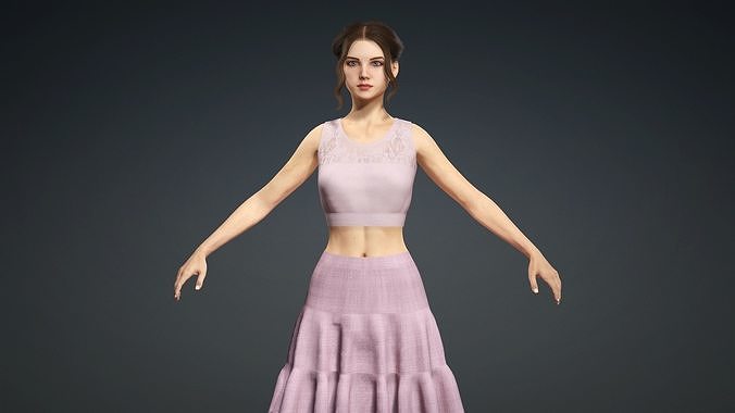 Sexy Character - Fully Rigged 3D model Low-poly 3D model