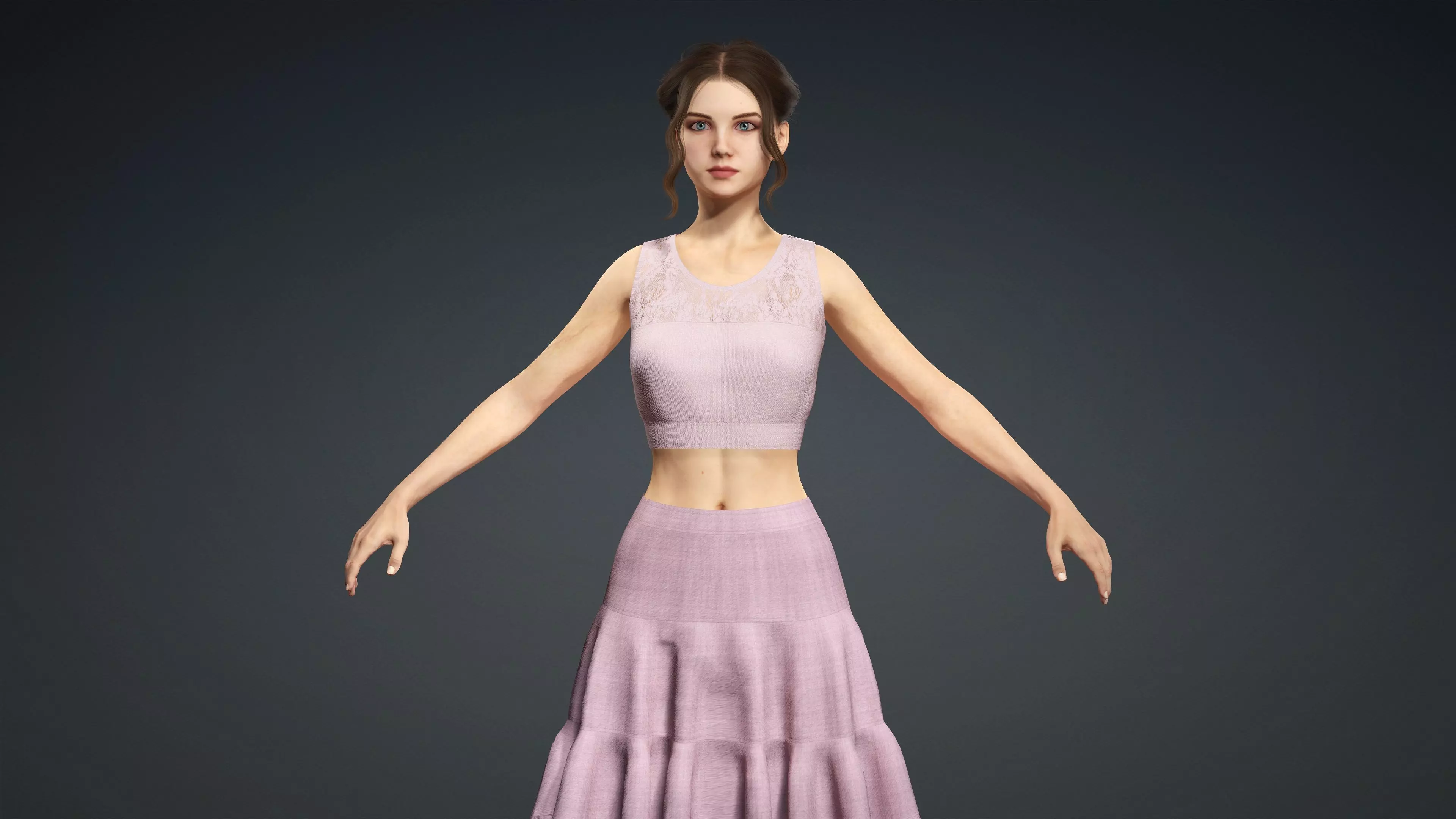 Sexy Character - Fully Rigged 3D model Low-poly 3D model_0