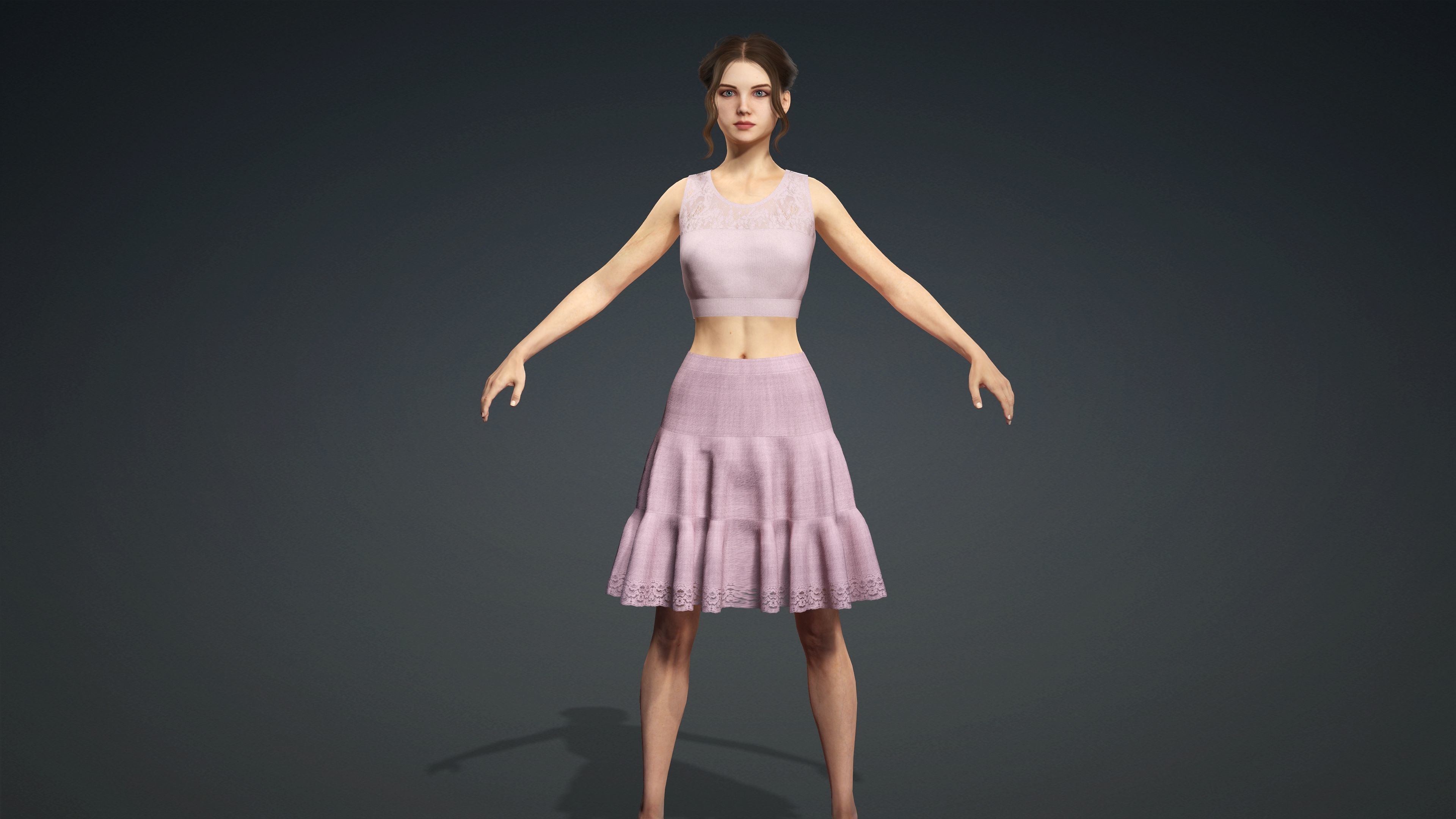Sexy Character - Fully Rigged 3D model Low-poly 3D model_3
