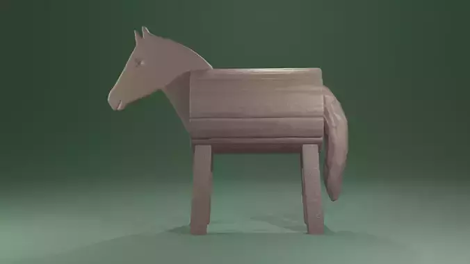 Wooden play riding horse saddlestand gardentoy for miniatures