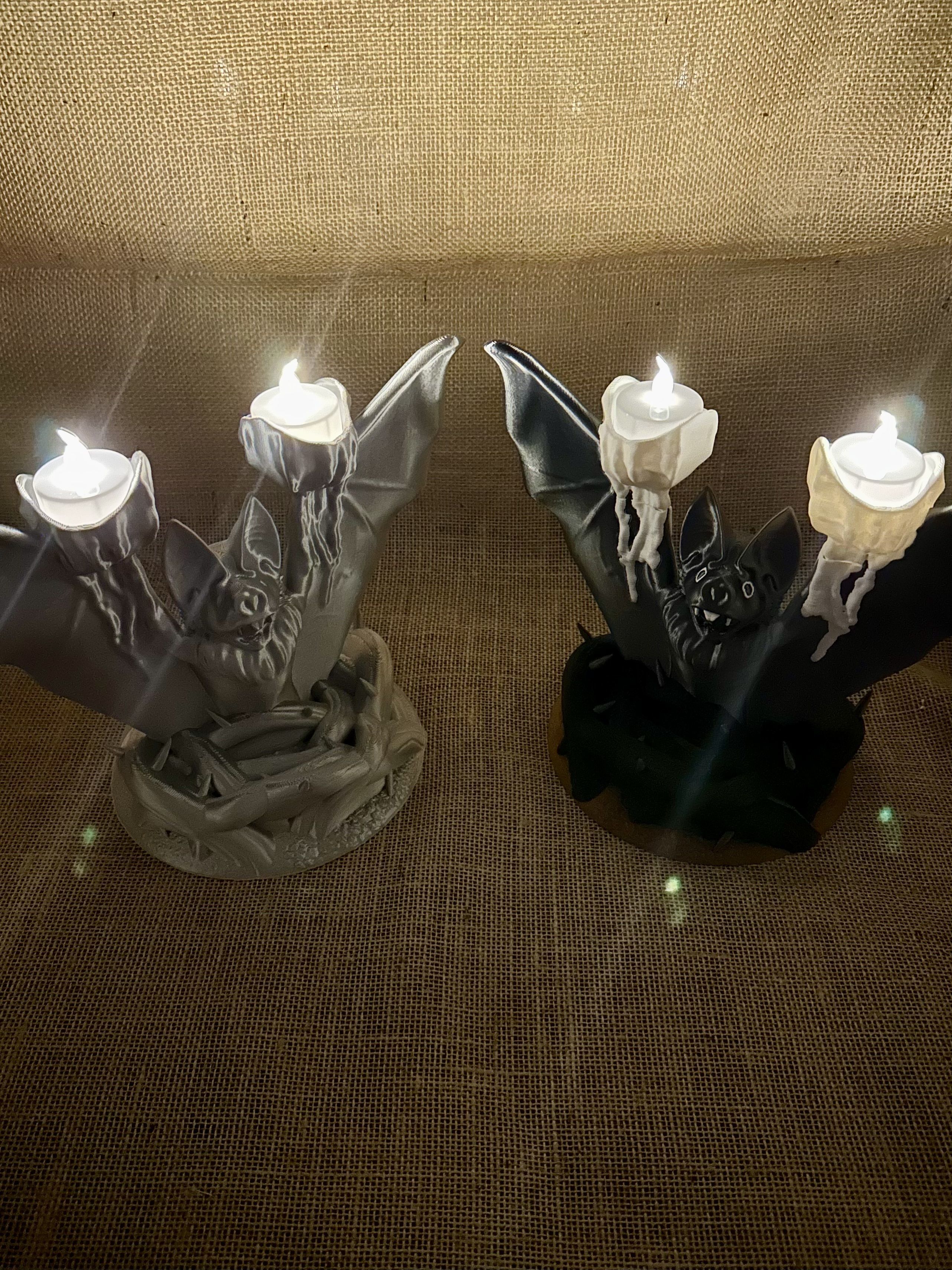 Vampire Bat Tea Light Holder 3D print model_4