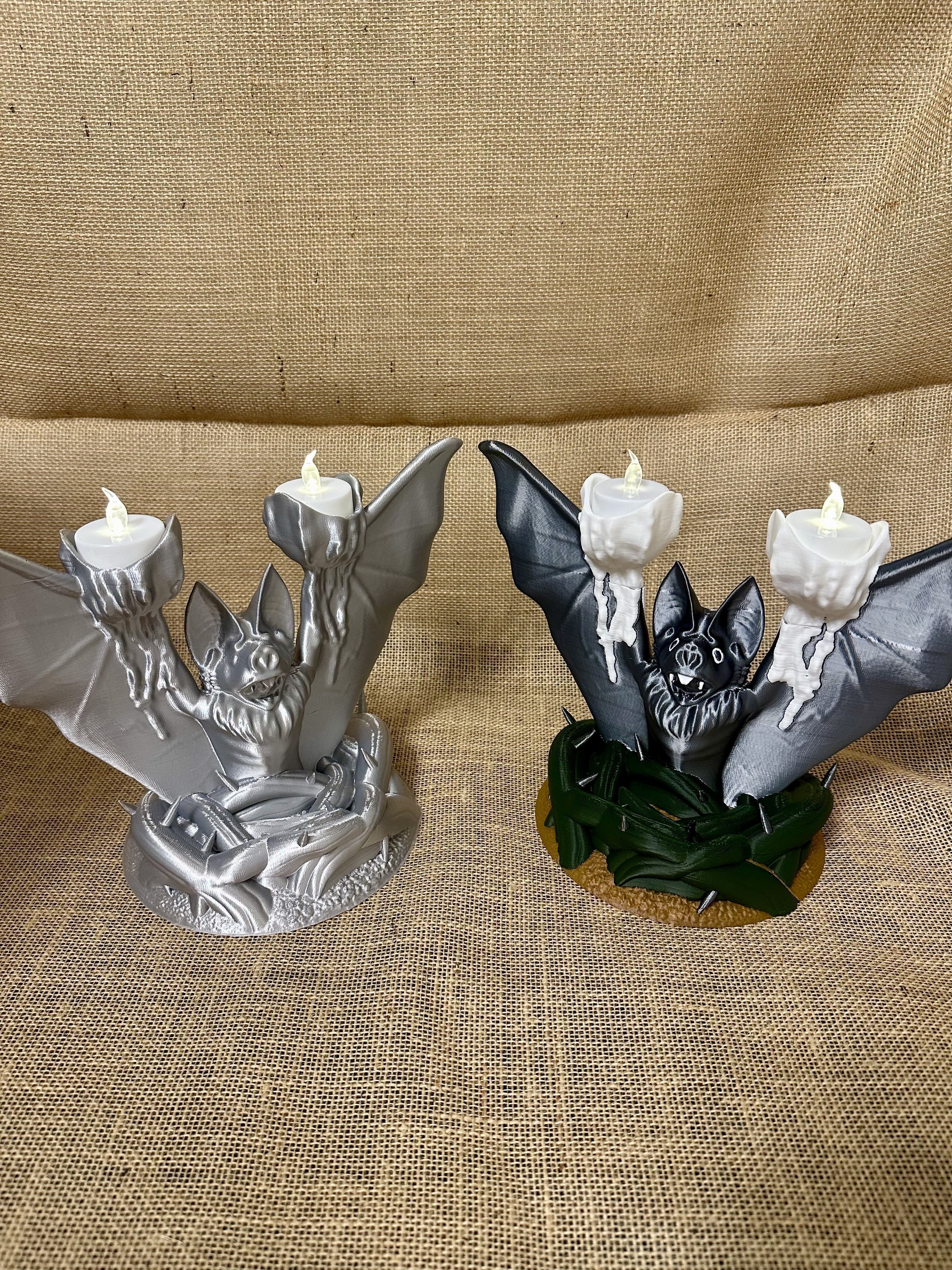 Vampire Bat Tea Light Holder 3D print model_2