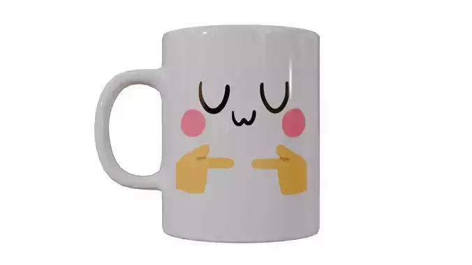 Low poly Kawaii UWU Internet Meme Mug