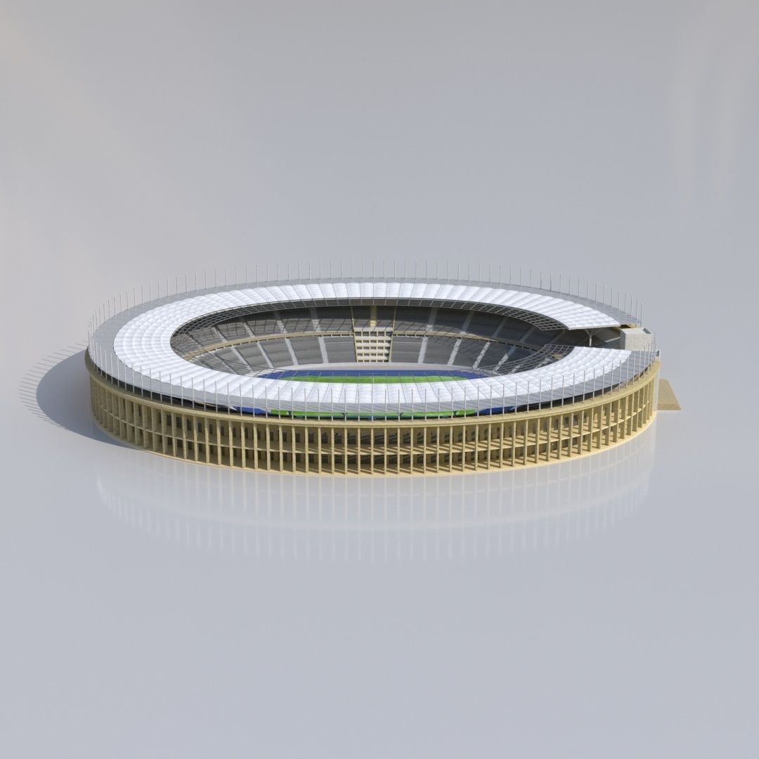 Olympiastadion Berlin Euro 2024 Low-poly 3D model_3