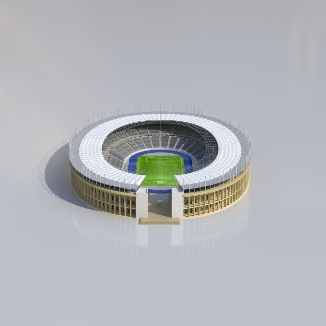 Olympiastadion Berlin Euro 2024 Low-poly 3D model_2