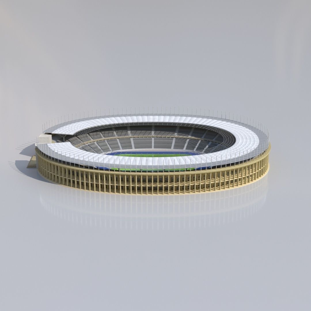 Olympiastadion Berlin Euro 2024 Low-poly 3D model_4
