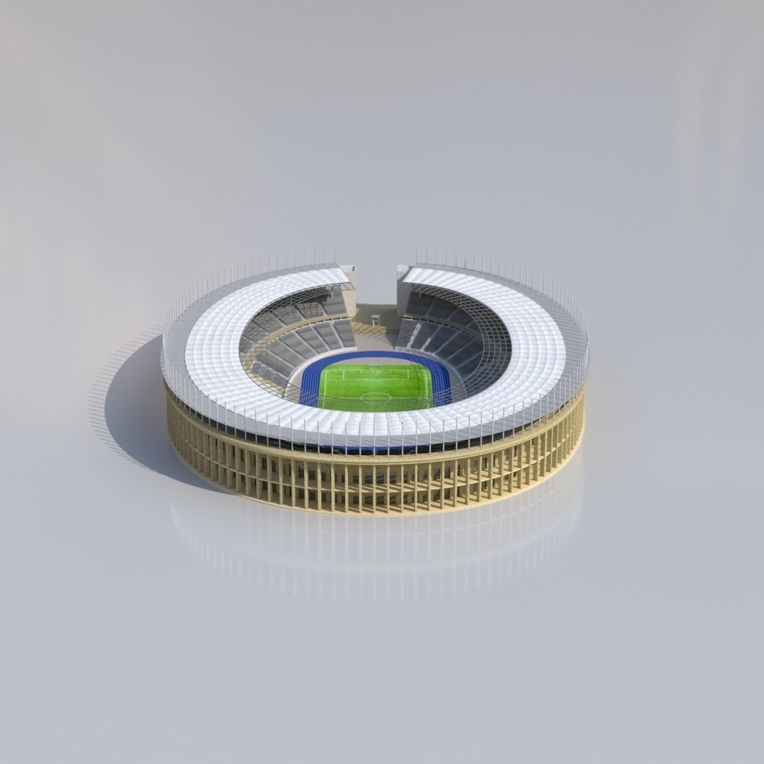 Olympiastadion Berlin Euro 2024 Low-poly 3D model_5