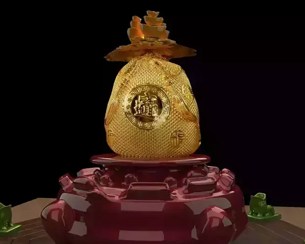 Chinese money bag  with yuan bao