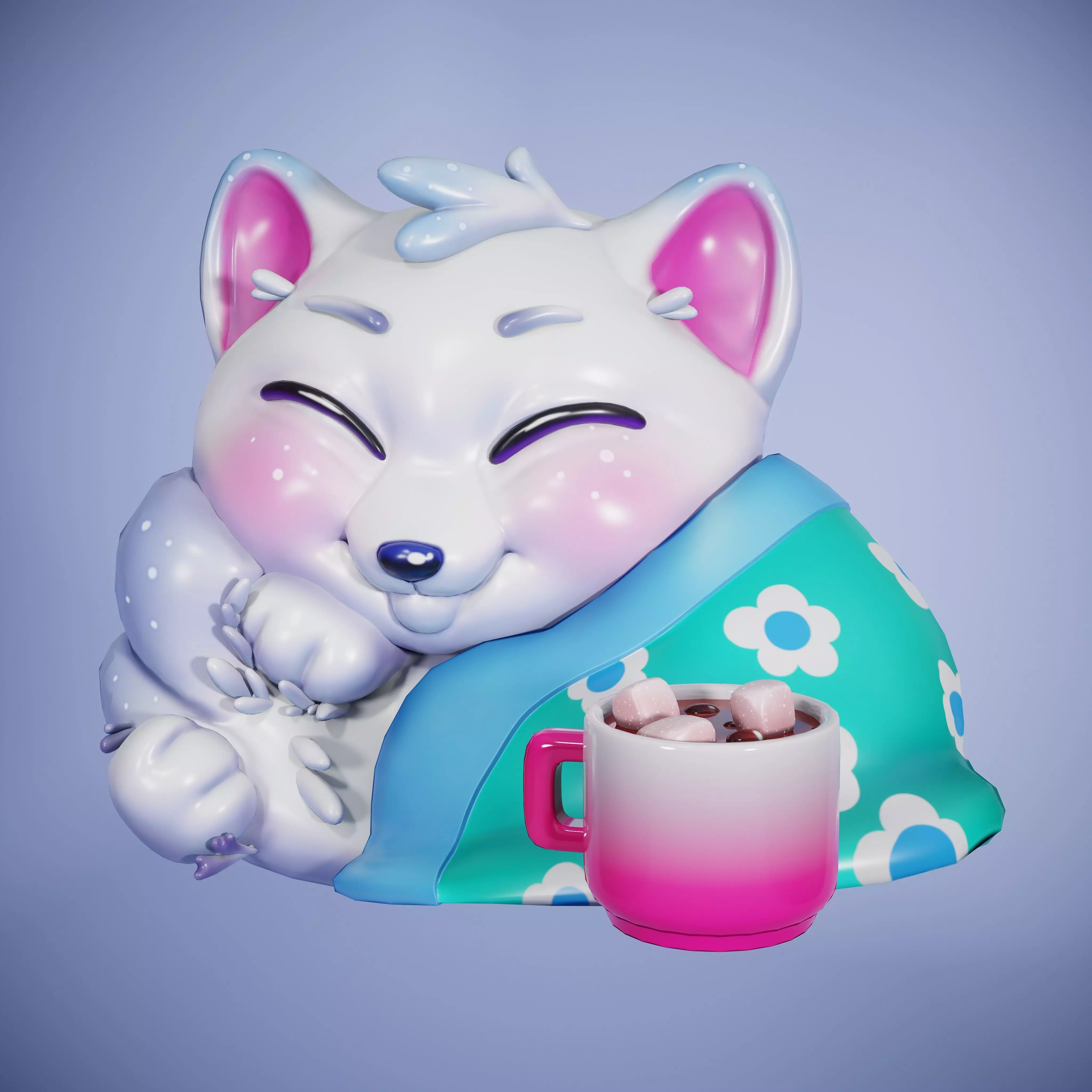 Cute Sleepy Puppy Free low-poly 3D model