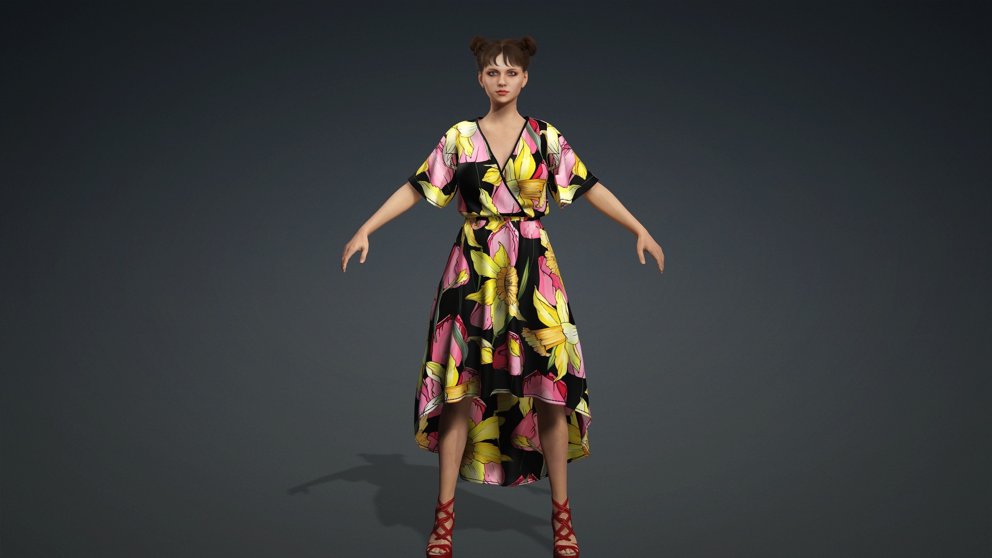 Sexy Character - Fully Rigged 3D model Low-poly 3D model_4