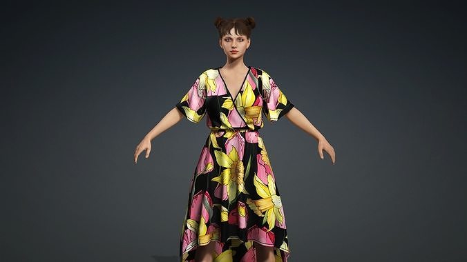 Sexy Character - Fully Rigged 3D model Low-poly 3D model