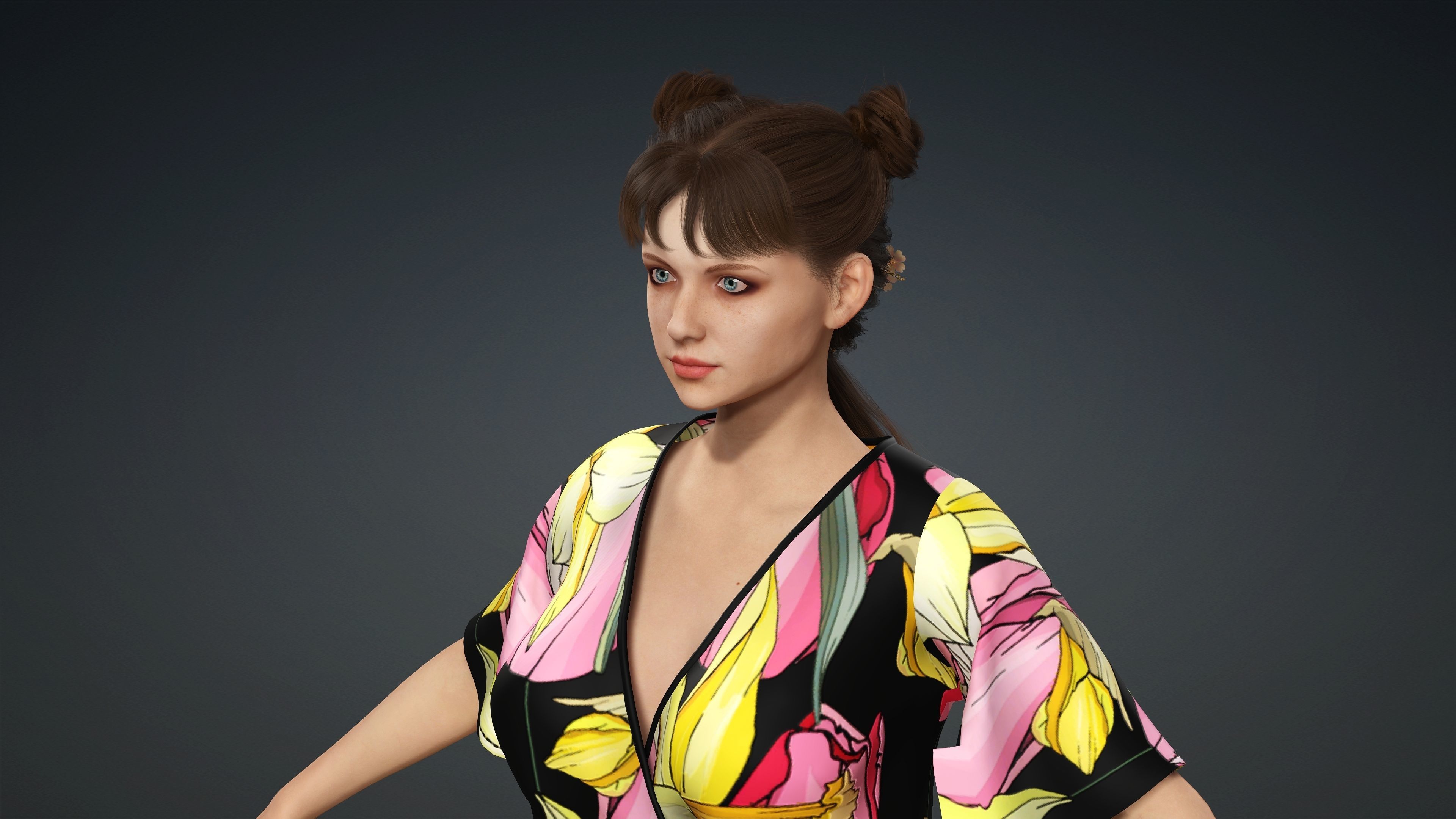 Sexy Character - Fully Rigged 3D model Low-poly 3D model_5